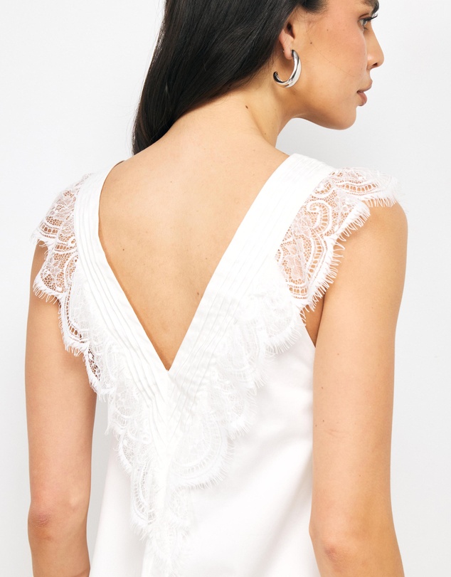 AERE - Eliette Panelled Lace Mini Dress