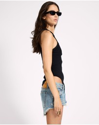 ONE TEASPOON - Hand Beaded Ramone Tank - Black