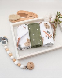 Living Textiles - 3 Pack Jersey Wash Cloths - Forest Retreat