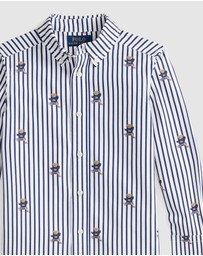 Polo Ralph Lauren - Polo Bear Striped Cotton Poplin Shirt - Kids