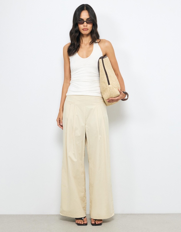 AERE - Organic Cotton High Waist Wide Leg Pants