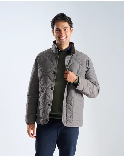 3 Wise Men - 3 Wise Men Quilted Jacket Charcoal