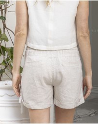 Angel Maternity - Zola Maternity Linen Shorts In Sand