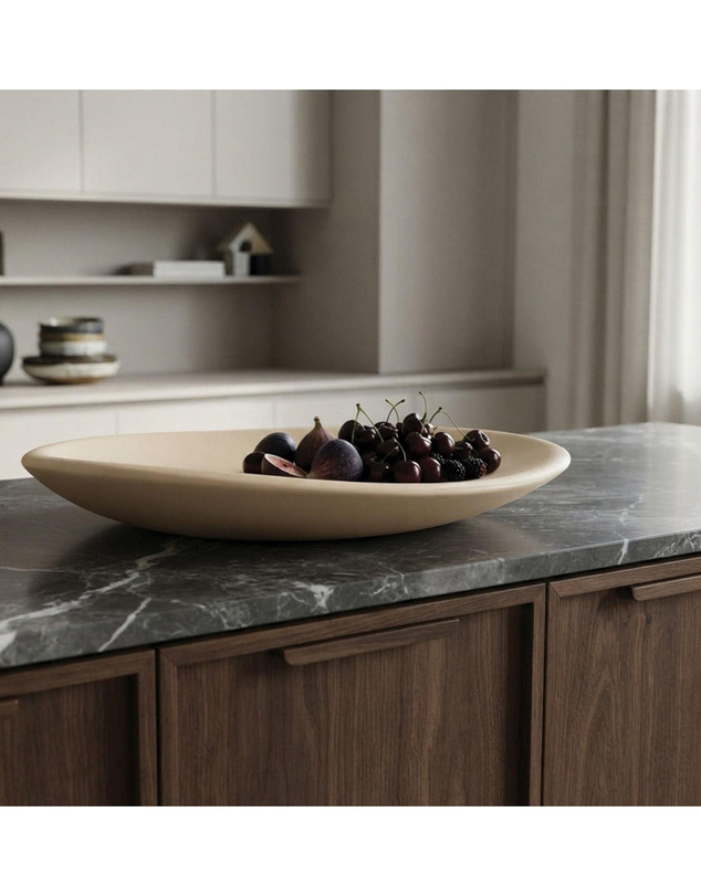 Urban Attitude - Urban Attitude SHAY Extra Large Bowl Height 6cm lowest 12cm highest by Width 52.5cm x 60cm - Stone Ivory