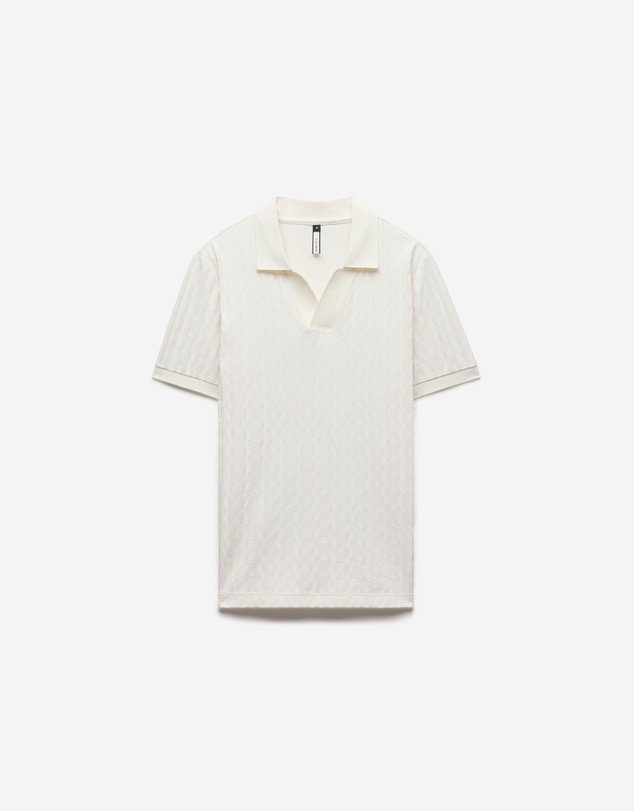 Calibre - Chevron Jacquard Polo Cream