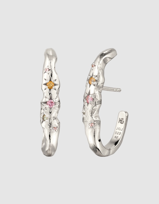 Haze & Glory - ICONIC EXCLUSIVE - Celestial Molten Hoop Earrings in 925 Sterling Silver
