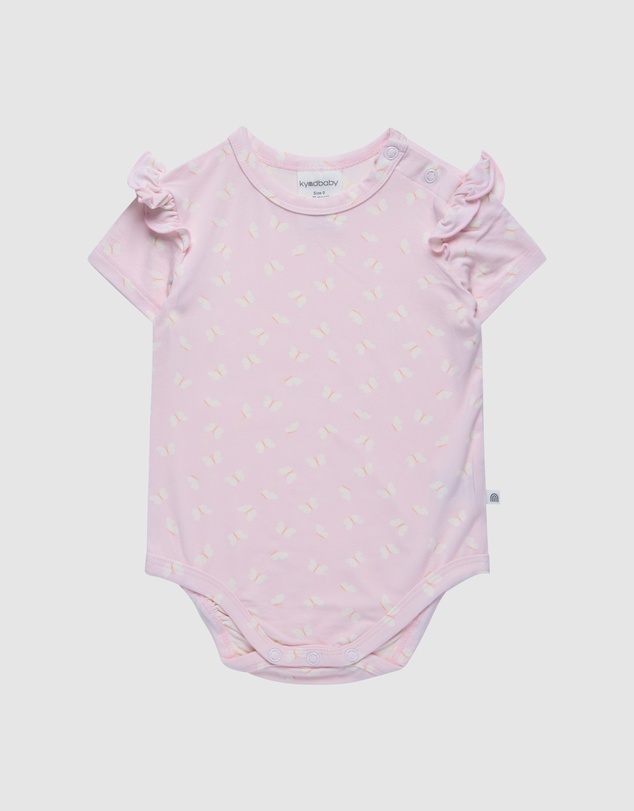 Kynd Baby - Frill Short Sleeve Bodysuit in Lilac Flutter