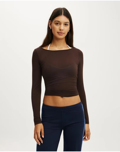 Cotton On Body Active - Active Sheer Boat Neck Longsleeve