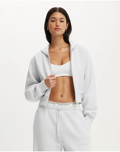Cotton On Body Active - Plush Relaxed Zip Through Hoodie