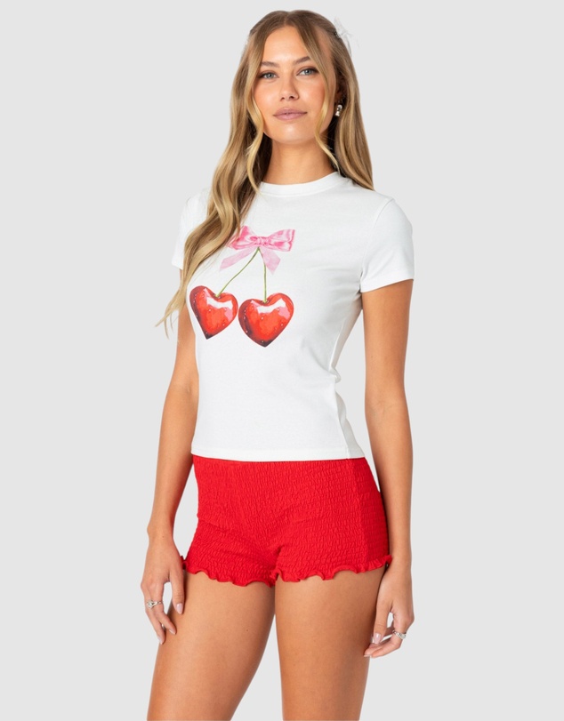 EDIKTED - Cherry Heart T Shirt