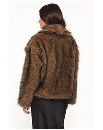 Petal & Pup - Carmie Fur Collared Jacket - Brown