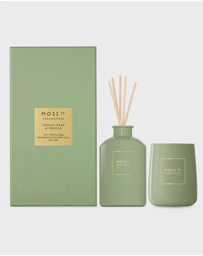 Moss St Fragrances - French Pear & Freesia Mini Candle & Diffuser Gift Set