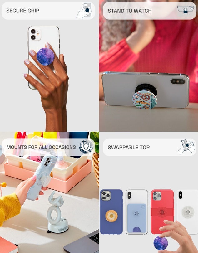 PopSockets - PopGrip Premium Phone Grip Holder
