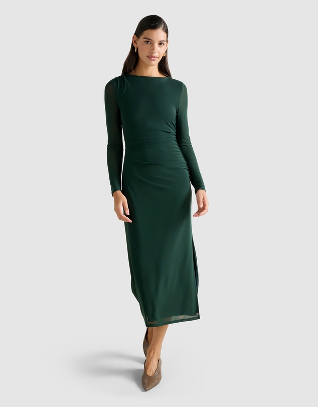 Forever New - Ally Long Sleeves Mesh Midi Dress