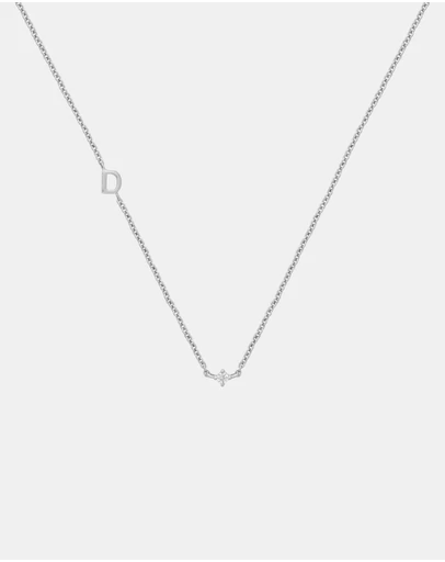YCL  - Petite Initial Necklace D - Sterling Silver