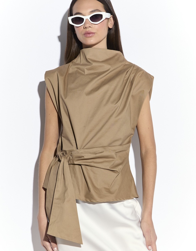 Glamorous - Sleeveless Belted Top