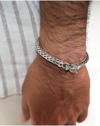 Kuzzoi - ICONIC EXCLUSIVE - Bracelet Male Dragon Head Closure 925 Sterling Silver