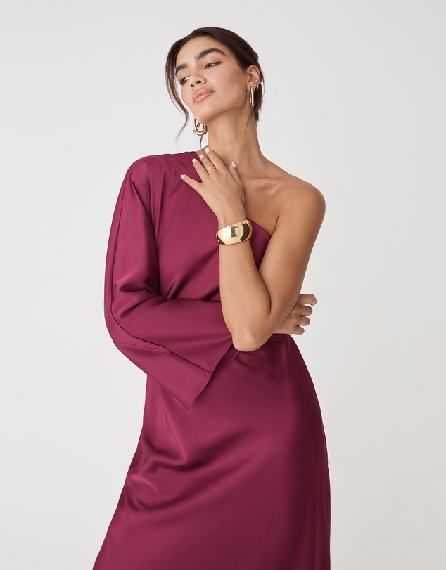 Forcast - Cleo One Shoulder Satin Dress