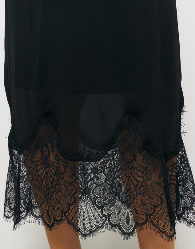 AERE - Alina Lace Trim Slip Skirt
