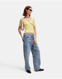HUGO - Relaxed-Fit Quartz Blue Denim Jeans