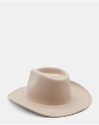 Morgan & Taylor - Arden Wool Cowboy Fedora in Cream