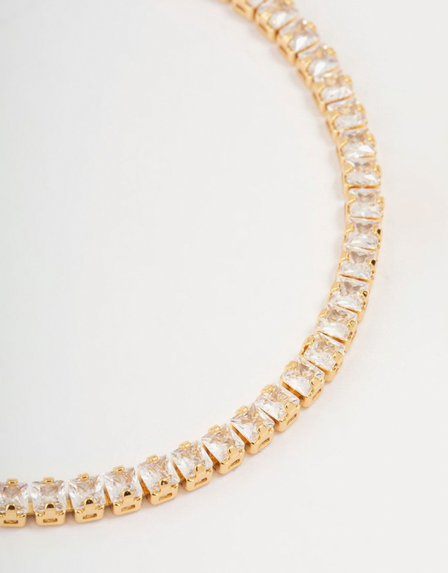 Lovisa - Gold Plated Cubic Zirconia Baguette Tennis Bracelet