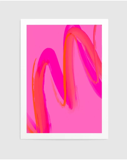 Olive et Oriel - Pinkwave No 7 by Treechild Art Print