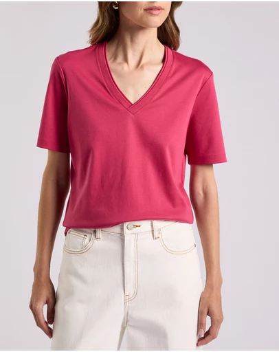 David Lawrence - Misty V Neck Cotton Tee