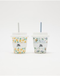 itti bitti - Set of 2 Reusable Bamboo Baby Cino Cup + 6 Straws - Pineapple & Crush