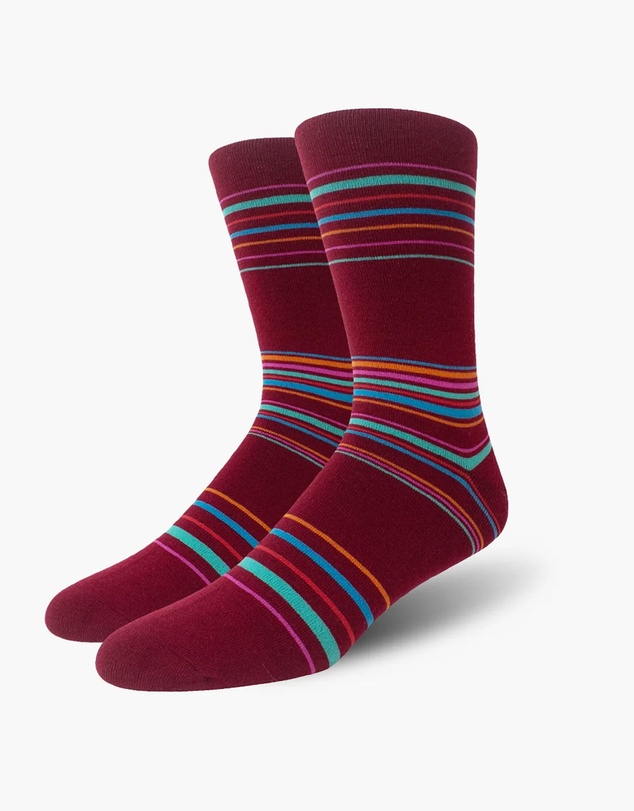 Swanky Socks - Maroon Retro Stripes