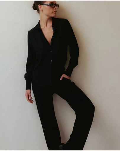 IDA+S - Goldie Silk Blouse With Elastic Sleeve Detail