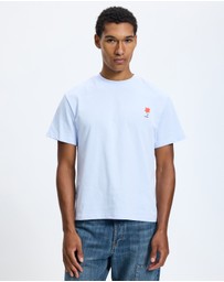 Doucette - Red Flower Trim Tee