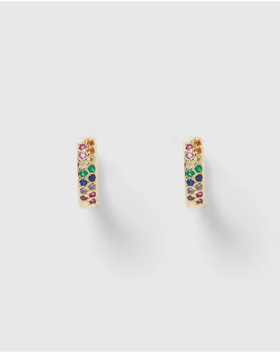 Izoa - Rainbow Huggie Earrings
