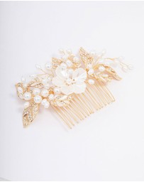 Lovisa - Gold Pearl Flower Vine Hair Comb