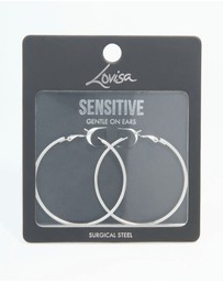 Lovisa - Surgical Steel Hoop Earrings 50 MM