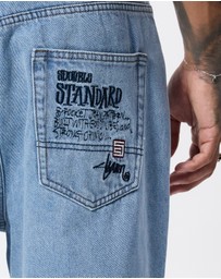 S Double - Embroidered Five Pocket Standard Jeans