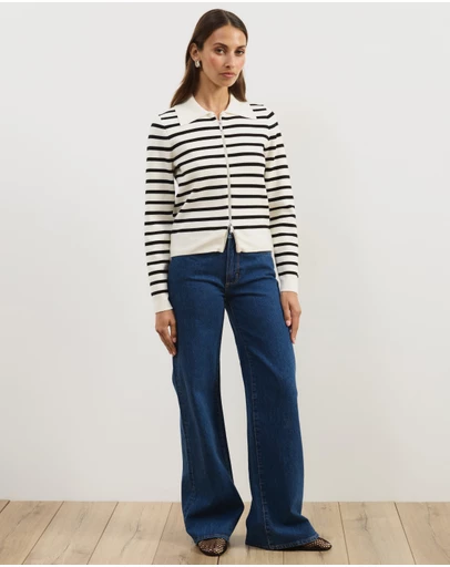 Atmos&Here - Delilah Long Sleeve Double Ended Zipped Knit Jacket