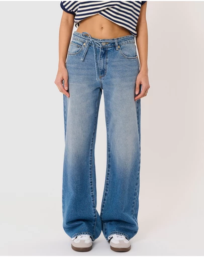 Abrand - 99 Baggy Worn Tie Jeans