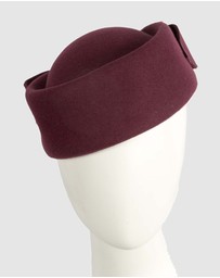 Max Alexander - Felt Wine Pillbox Hat