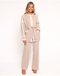 Petal & Pup - Maloney Tie Front Coatigan - Beige