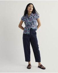 Seasalt - Seasalt Cornwall Blue Rushmaker Short Sleeve Shirt
