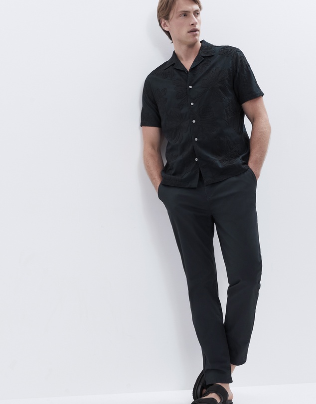 UNISON - Leaf Embroidered Regular Fit Shirt