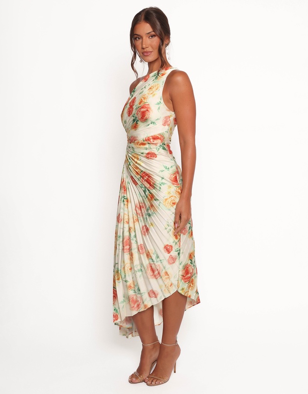Petal & Pup - Kleo One Shoulder Maxi Dress - Yellow Floral