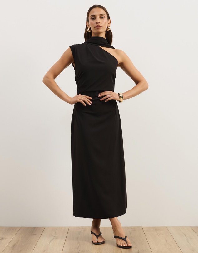 Atmos&Here - Zoey Asymmetrical Scarf Midi Dress
