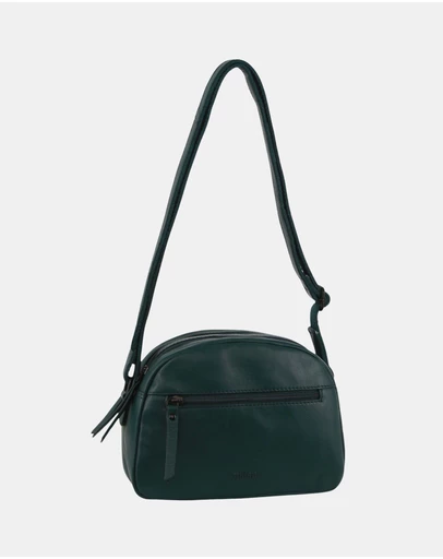 Milleni - Milleni Genuine Leather Ladies Multi-Zip Crossbody Bag