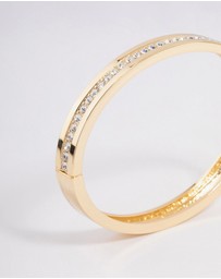 Lovisa - Gold Plated Classic Diamante Hinge Bangle