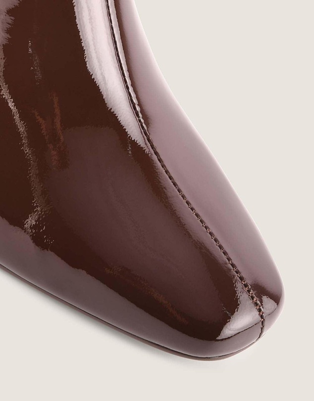 Shelly Shen - Noah Heel Ankle Boots Brown Patent