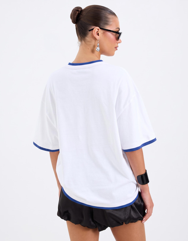 Calli - Kate Contrast V Neck Oversized Tee