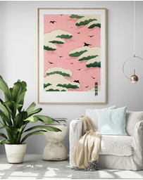 Inka Arthouse - Pink Clouds Japanese Art Print