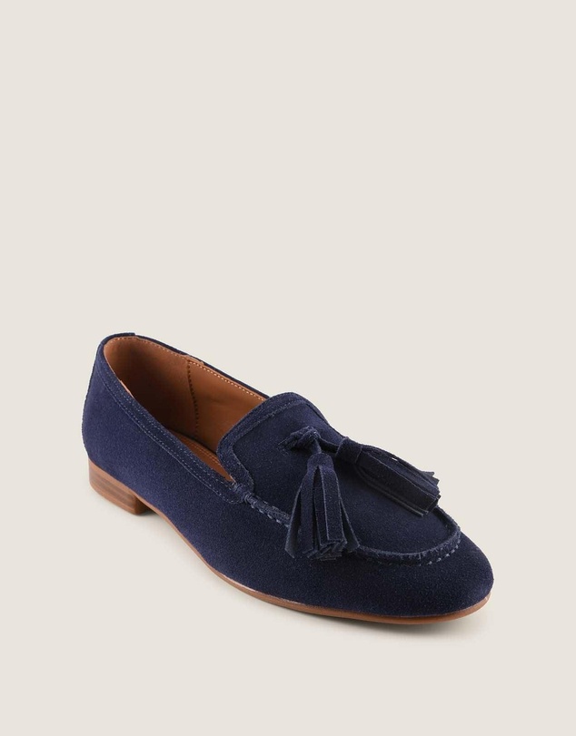 Shelly Shen - Latice Loafers Navy Suede